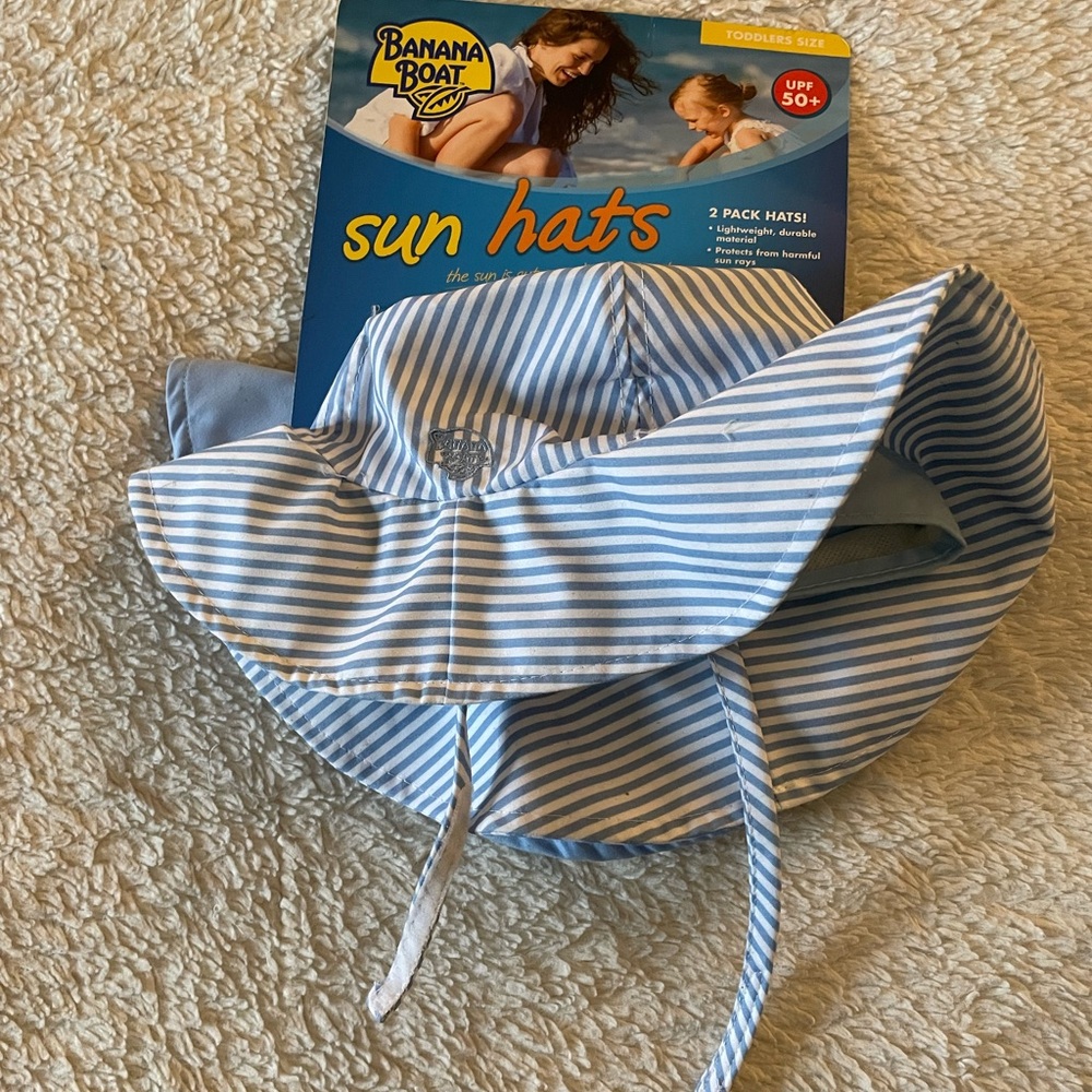 Banana Boat Kids Blue & Striped Sun Hat - toddler size pack of 2 hats